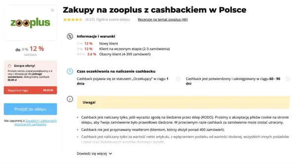 Czy cashback jest bezpieczny? Informacje o naliczaniu, czasie oczekiwania i warunkach cashbacku na Zooplus. Sprawdź, jak działa zwrot pieniędzy.