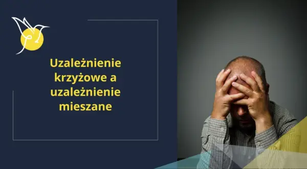 Mężczyzna z rękami na głowie, symbolizujący walkę z uzależnieniem krzyżowym i uzależnieniem mieszanym.