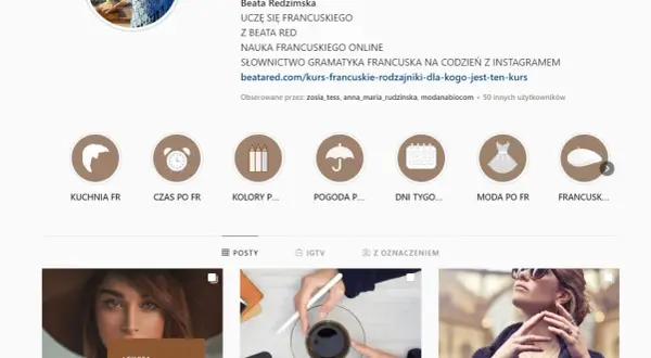 Widac ikony wyroznionych relacji, np. "Kuchnia FR", "Czas po FR", "Moda po FR".