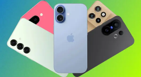 Kolekcja smartfonów w różnych kolorach, od pastelowych po ciemne. Czy wśród nich jest najmniejszy smartfon?
