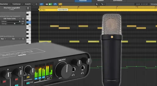 Mikrofon, Audio-Interface und Musiksoftware – alles, was du brauchst, um rap selber machen.
