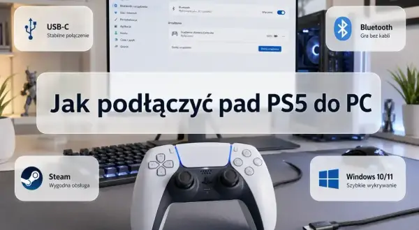 Jak podłączyć pada PS5 do PC? Poradnik pokazuje połączenie przez USB-C lub Bluetooth, z obsługą Steam i Windows 10/11.