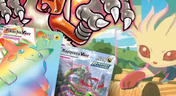 Karty Pokémon VMAX: tęczowy Pikachu, Rayquaza i inne stwory. Co to VMAX? To potężne formy!