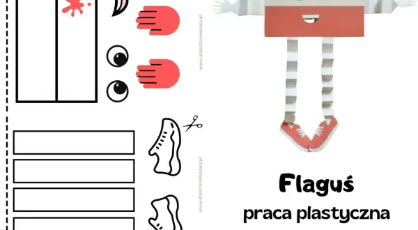Zabawna praca plastyczna na dzień flagi: zrób własnego Flagusia z papieru!