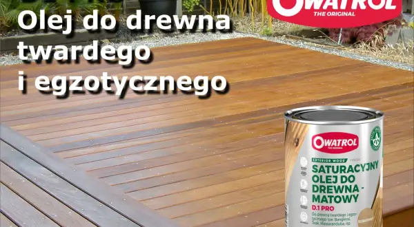 Olej D1 PRO marki Owatrol to idealny wybór, jeśli zastanawiasz się, jaki olej do drewna na zewnątrz sprawdzi się najlepiej. Doskonale chroni drewno twarde i egzotyczne.