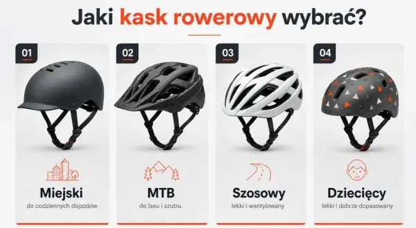 Cztery rodzaje kasków rowerowych: miejski, MTB, szosowy i dziecięcy. Wybierz dobry kask rowerowy dla siebie!