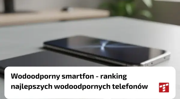 Dwa smartfony na biurku, jeden z nich to wodoodporny smartfon. Ranking najlepszych modeli.