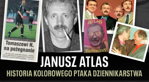 Janusz Atlas, legenda dziennikarstwa sportowego, na okładce książki "Erotyczny". Obok zdjęcia Tomasza Hajto.