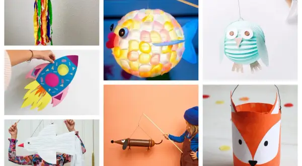 Bunte Laternen zum **Laterne basteln Kleinkinder**: Fisch, Eule, Rakete, Fuchs und mehr. Ideen für leuchtende Kinderaugen.