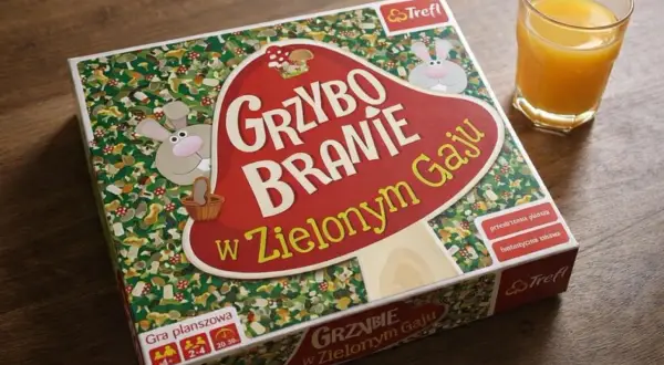 Gra planszowa "Grzybobranie w Zielonym Gaju" od Trefla. Wesołe króliki zapraszają do wspólnej zabawy i nauki zbierania grzybów.