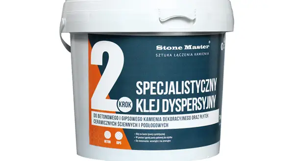 Specjalistyczny klej dyspersyjny Stone Master, idealny do kamienia dekoracyjnego i płytek. Szukasz, jaki klej do kamienia dekoracyjnego wybrać? Ten produkt to świetny wybór.