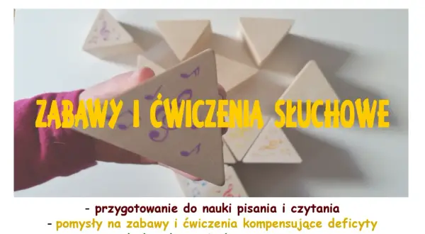 Drewniane trójkąty z nutkami do zabawy i ćwiczeń słuchowych. Doskonałe do nauki pisania, czytania i rozwijania słuchu muzycznego.