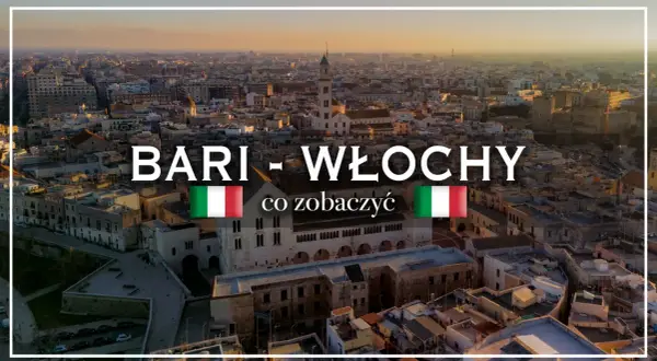 Widok na Bari we Włoszech. Poznaj bari atrakcje, od starówki po nowoczesne budynki, w blasku zachodzącego słońca.
