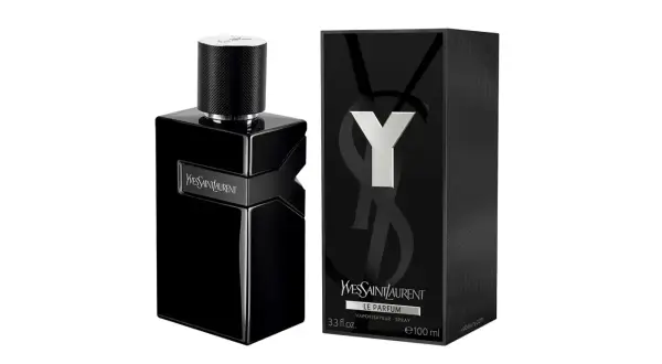 Elegancki flakon i pudełko perfum Yves Saint Laurent Y Le Parfum 100ml w kolorze czarnym.