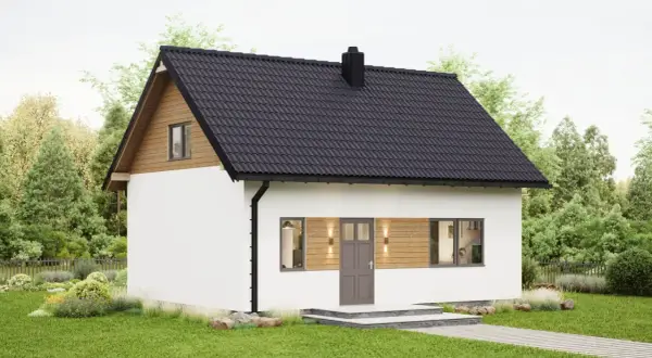 Urocza działka rekreacyjna z białym domkiem, drewnianymi akcentami i zadbanym ogrodem. Idealne miejsce na wypoczynek.