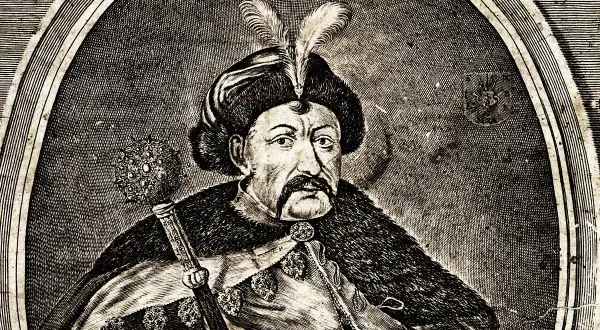 Portret Bohdana Chmielnickiego, hetmana, który odegrał kluczową rolę w walce o niepodległość, przypominając o tym, w którym roku powstało państwo ukraińskie.