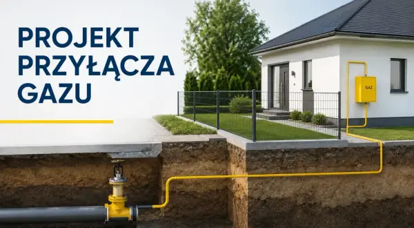 Projekt przyłącza gazu do domu. Dowiedz się, ile kosztuje przyłącze gazu i jak przebiega instalacja pod ziemią.