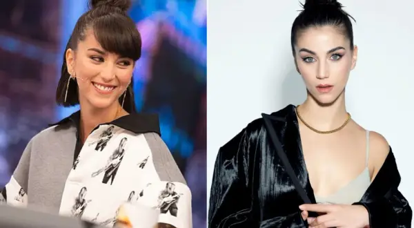 Claudia Salas sonríe en un lado y posa con elegancia en el otro, mostrando su estilo único.