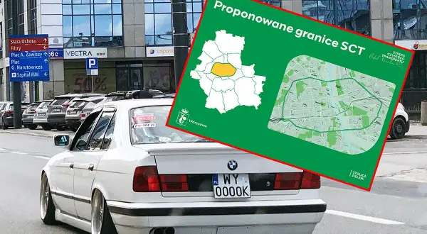 Mapa proponowanych granic SCT w Warszawie. Zastanawiasz się, jakie samochody mogą wjechać do strefy czystego transportu?