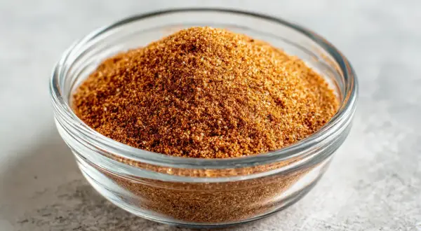 En skål med hemmagjord tacokrydda. Perfekt för ditt nästa tacorecept!