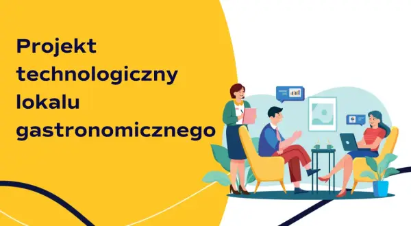 Projekt technologiczny lokalu gastronomicznego, wzór dokumentacji dla Sanepidu. Zespół omawia plany.