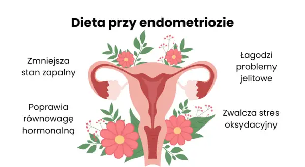 Dieta przy endometriozie: zmniejsza stan zapalny, łagodzi problemy jelitowe, poprawia równowagę hormonalną, zwalcza stres oksydacyjny.