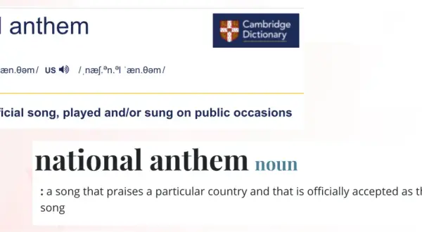 Definicje "national anthem" z Cambridge Dictionary i Merriam-Webster. Hymn narodowy, pieśń kraju, której nie zastąpi ciebie nikt tekst.