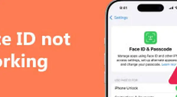 Ekran iPhone'a pokazuje, że Face ID nie działa.