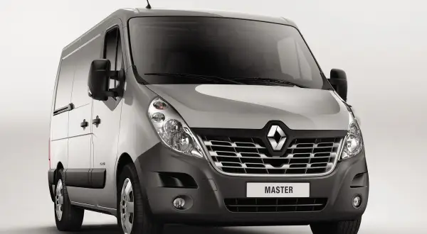 Szary Renault Master 3, gotowy do pracy. Ten wszechstronny van to idealny partner w biznesie.