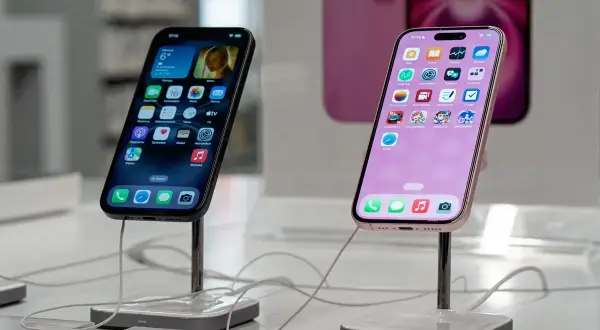 Dwa iPhone'y na wystawie sklepowej. Czyżby to zapowiedź podatku od smartfonów?