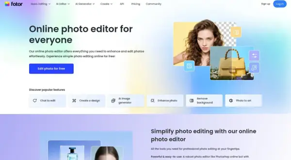 Przerabianie zdjęć AI za darmo na Fotor. Edytuj zdjęcia, usuwaj tło, generuj obrazy i twórz grafiki.