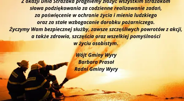 Krótkie życzenia dla strażaka: Dziękujemy za poświęcenie i bezpieczną służbę. Niech powroty z akcji zawsze będą szczęśliwe, a życie osobiste pełne zdrowia i pomyślności.