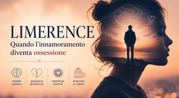 La limerenza: quando l'innamoramento diventa ossessione. Immagine di una donna con un uomo solitario nella sua testa, che simboleggia come smettere di essere ossessionati da una persona.
