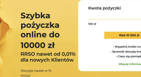 Szybka pożyczka online do 10000 zł. Czy nagroda gwarantowana w pożyczce to zawsze tani gadżet o niskiej wartości? RRSO od 0,01%.