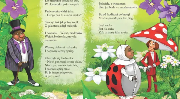 Zabawne wiersze znanych poetów: żuk zaleca się do biedronki, która odmawia, bo woli muchomora.