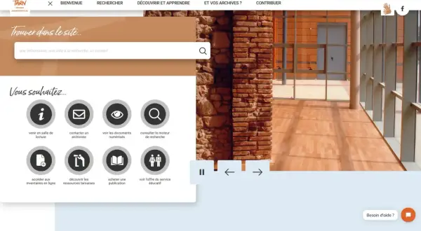 Le site des archives départementales du Tarn propose une recherche intuitive et des accès rapides aux ressources.