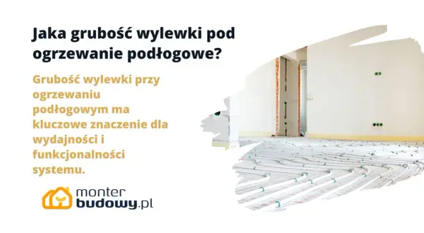 Instalacja ogrzewania podłogowego z rurkami na izolacji. Kluczowa jest minimalna grubość wylewki dla wydajności systemu.
