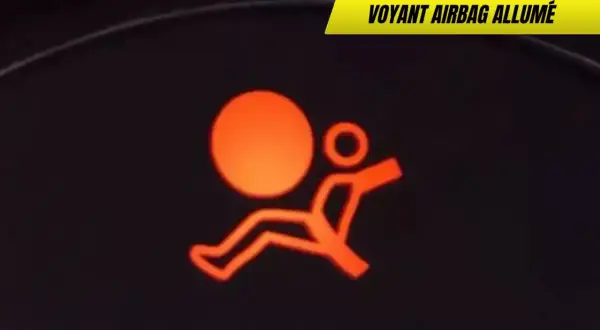 Voyant airbag allumé sur le tableau de bord. Le système de sécurité pourrait ne pas fonctionner.