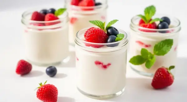 Panna cotta aux fruits rouges, une gourmandise légère. Les panna cotta calories sont faibles avec ces fruits frais.