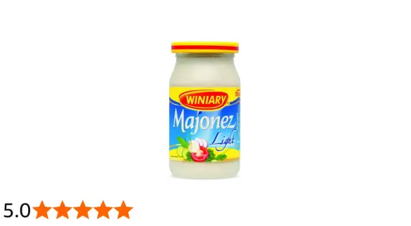 Słoik majonezu lekkiego Winiary. Idealny do sałatek, gdy liczymy majonez lekki Winiary kcal.