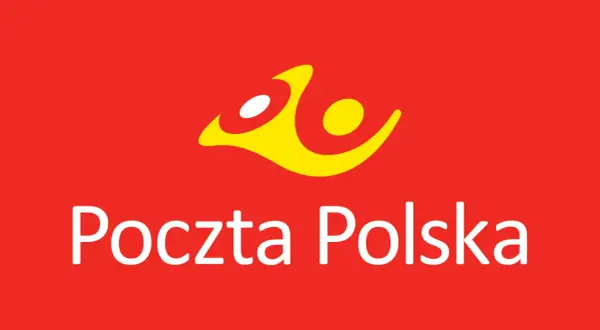 Logo Poczty Polskiej na czerwonym tle. Symbolizuje ruch i dynamikę, a pod nim napis "Poczta Polska". Może być używane przy zgłaszaniu poczta polska skargi.