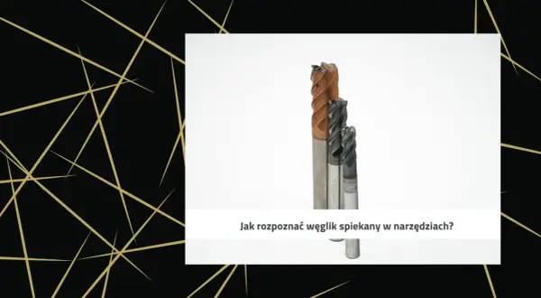 Trzy frezy metalowe, jeden z brązową powłoką. Dowiedz się, jak rozpoznać węglik spiekany w narzędziach.