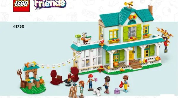 Instrukcja jak zbudować domek z klocków LEGO Friends. Zestaw 41730 z figurkami i akcesoriami.