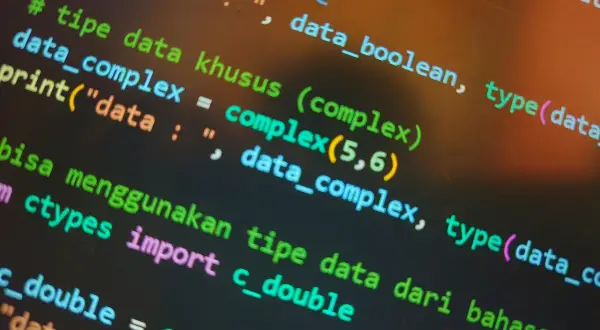 Code Python affichant des types de données complexes. On y voit des exemples de `complex(5,6)` et l'importation de `c_double` pour obtenir la taille de fichier.