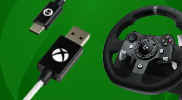 Kierownica gamingowa i kable USB-C/USB z logo Xbox. Dowiedz się, jak podłączyć kierownicę do Xboxa i poczuj się jak kierowca rajdowy!