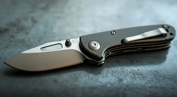 Navaja táctica plegable de acero gris, con clip metálico y diseño robusto. La mejor navaja táctica para cualquier situación.