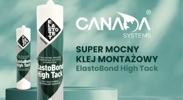 Dwa opakowania kleju montażowego ElastoBond High Tack, z napisem "SUPER MOCNY KLEJ MONTAŻOWY".