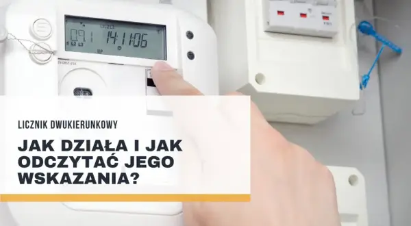 Cyfrowy licznik dwukierunkowy pokazuje symbole i wskazania, jak odczytać jego dane.