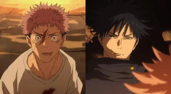Yuji und Megumi blicken besorgt. Wann kommt JJK Staffel 3?