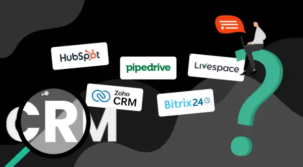 Szukasz idealnego crm program? Zobacz logo HubSpot, Pipedrive, Zoho CRM, Livespace, Bitrix24.